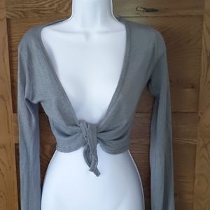 Michael Stars Cropped Tie Front Top